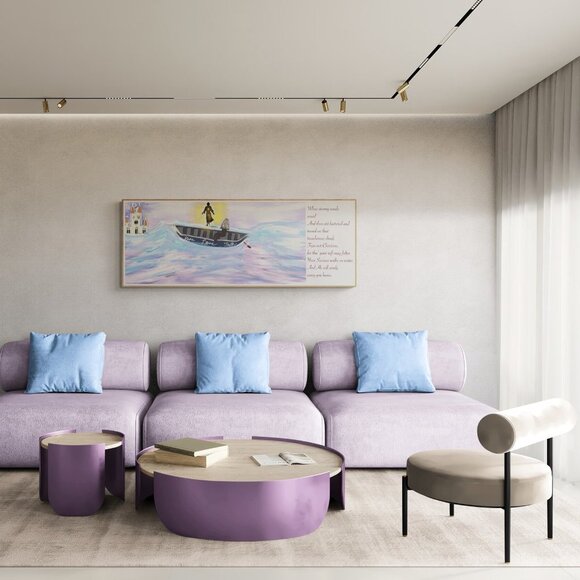 Jesus Walks on Water | Christian art | Modern Wall Art Decor | Minimalist - Picture 3 of 4